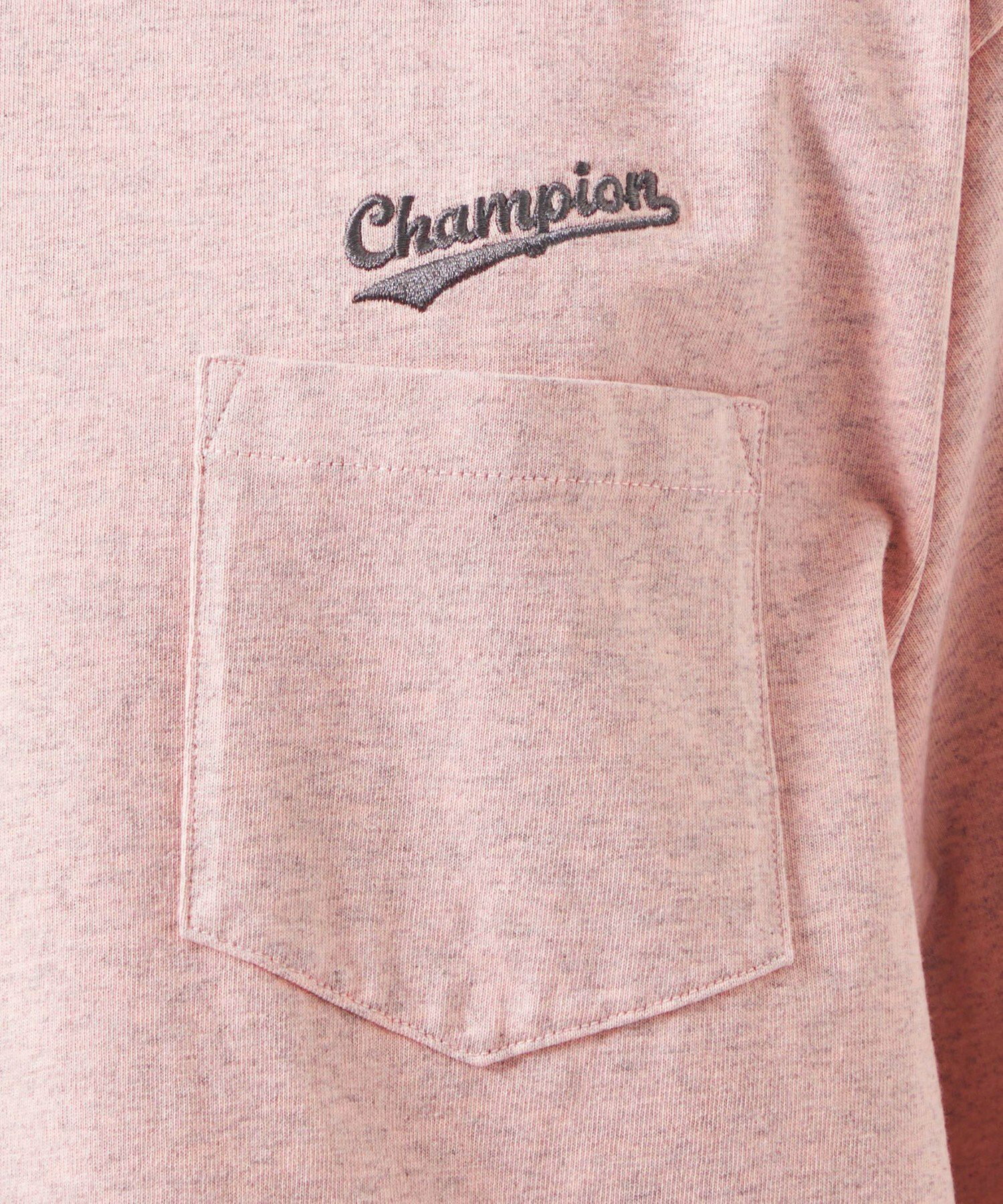【別注】<Champion*green label relaxing>ロゴ ポケット Tシャツ
